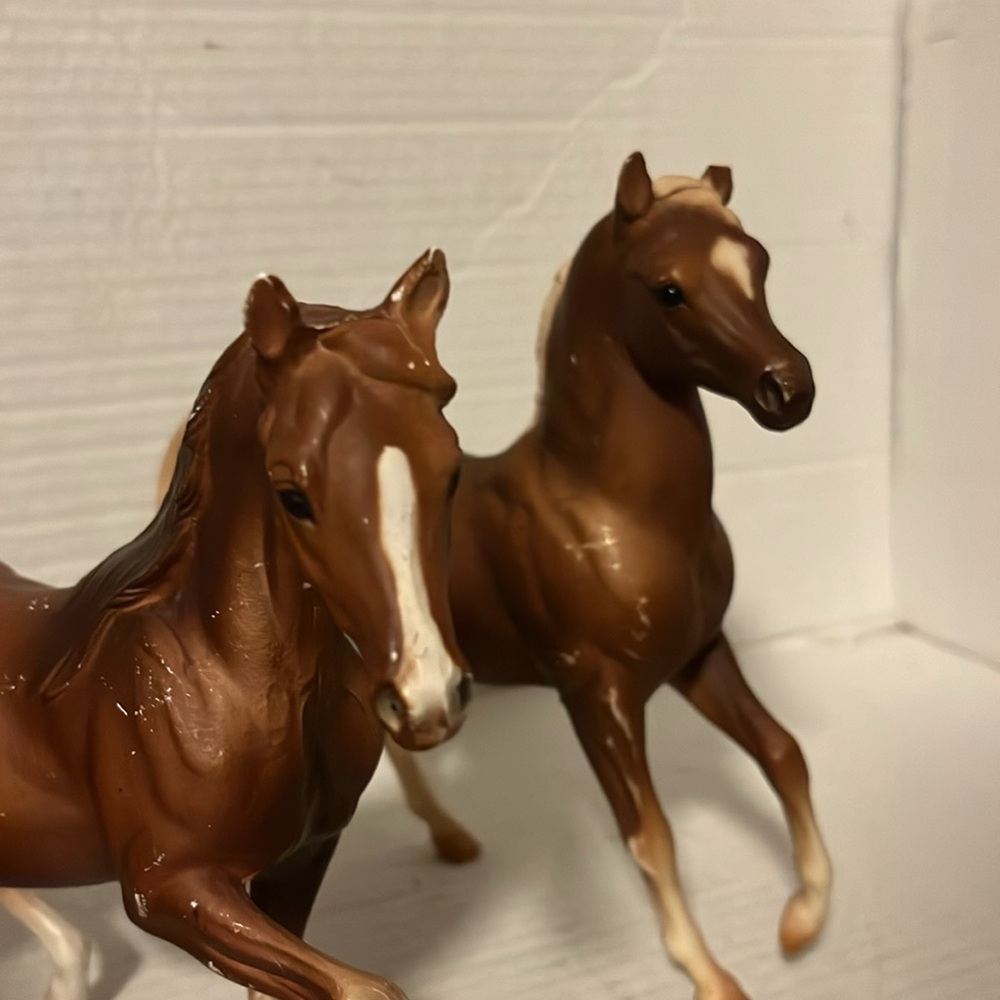 Lot 2 Classic Chestnut chalky Mare Vintage Breyer Horse toy figure brown - USA - Picture 2 of 6